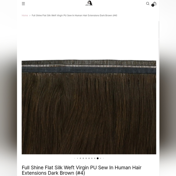 New Full Shine Sew In Hair Extensions 18 inch in Very Dark Brown - Picture 2 of 16